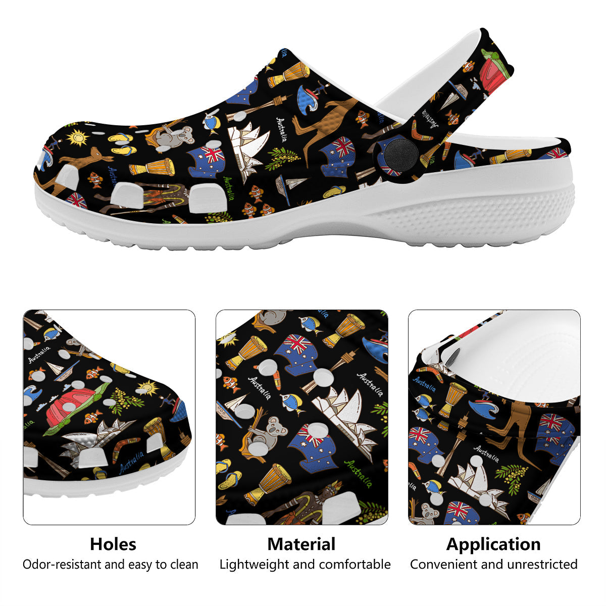 Australia Theme Print Pattern Clog-grizzshop