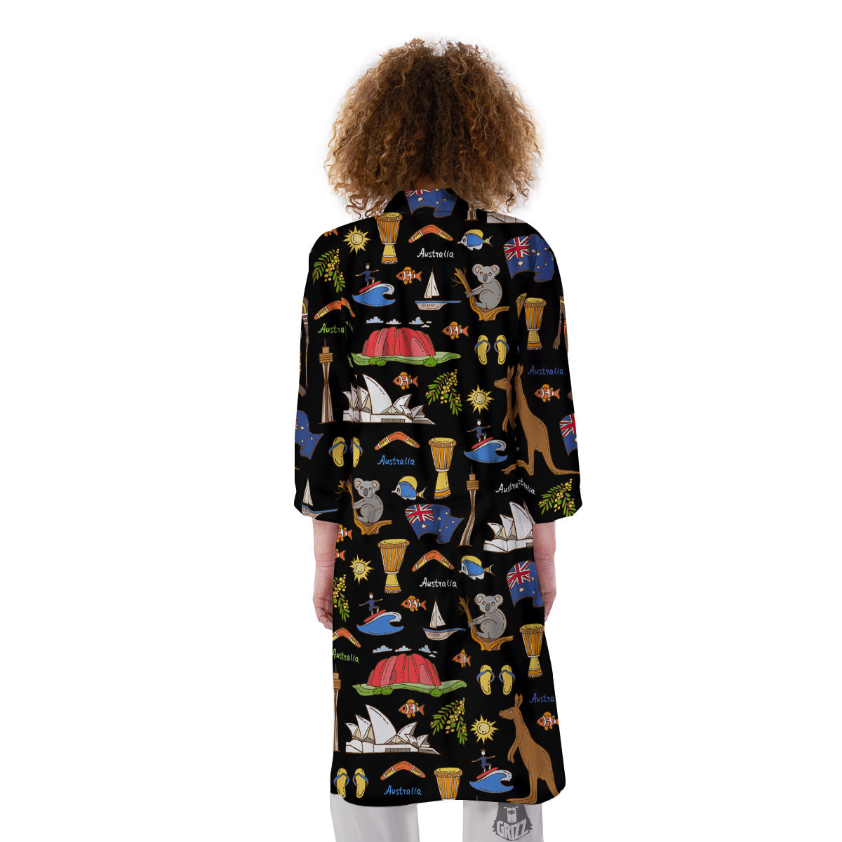 Australia Theme Print Pattern Kimono-grizzshop