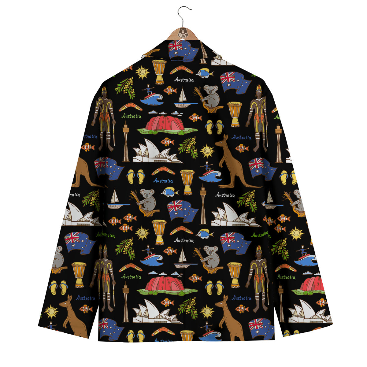 Australia Theme Print Pattern Men's Blazer-grizzshop