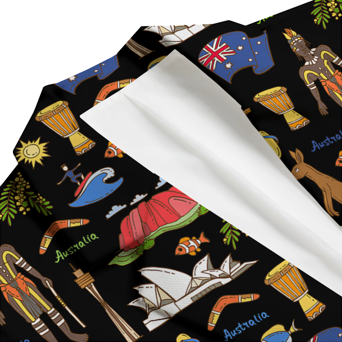 Australia Theme Print Pattern Men's Blazer-grizzshop