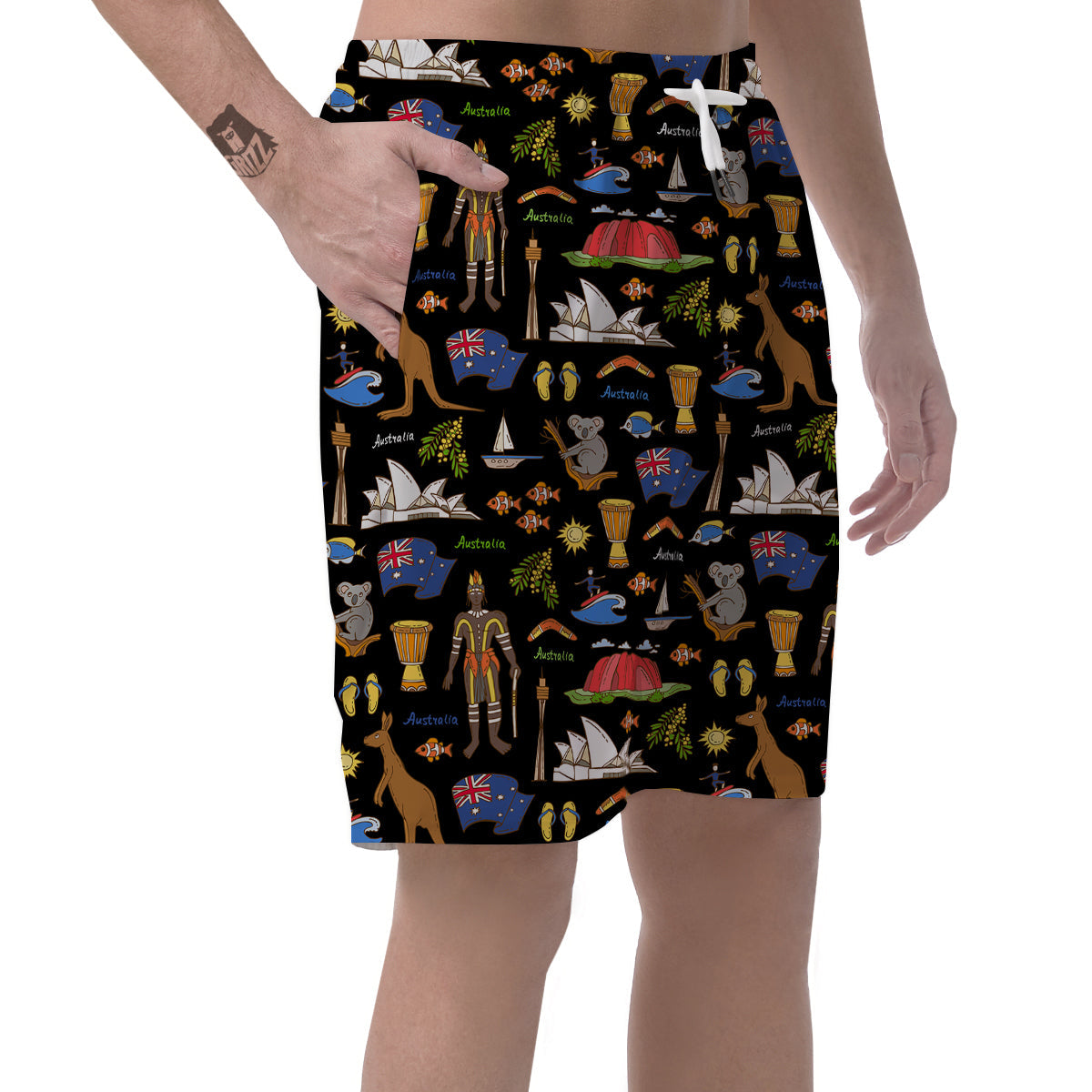 Australia Theme Print Pattern Men's Shorts-grizzshop
