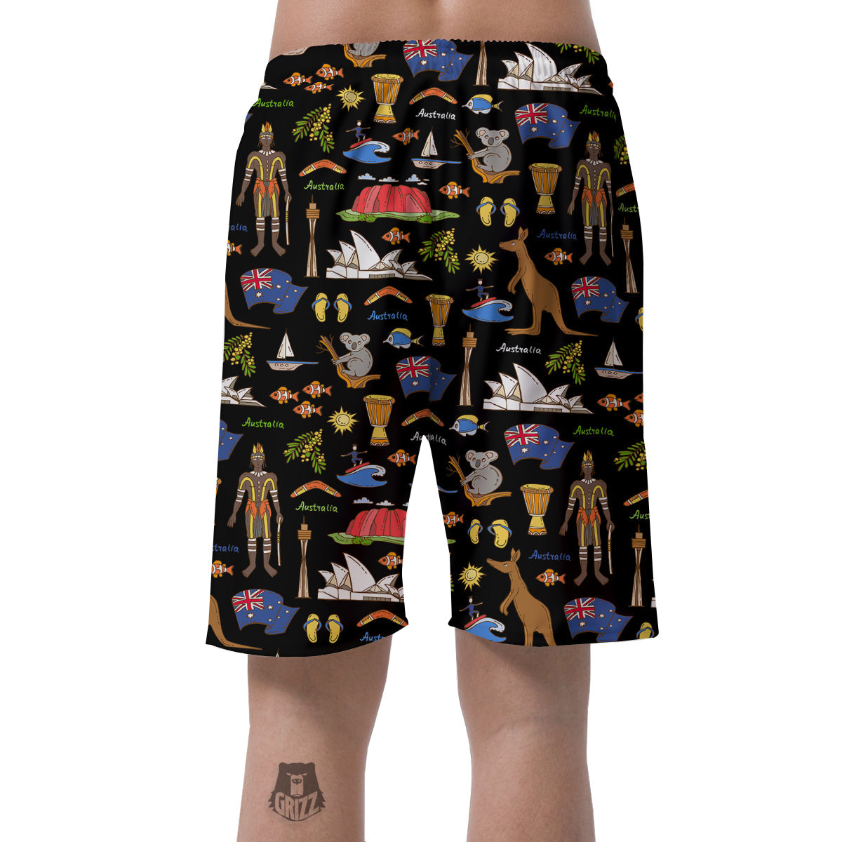 Australia Theme Print Pattern Men's Shorts-grizzshop