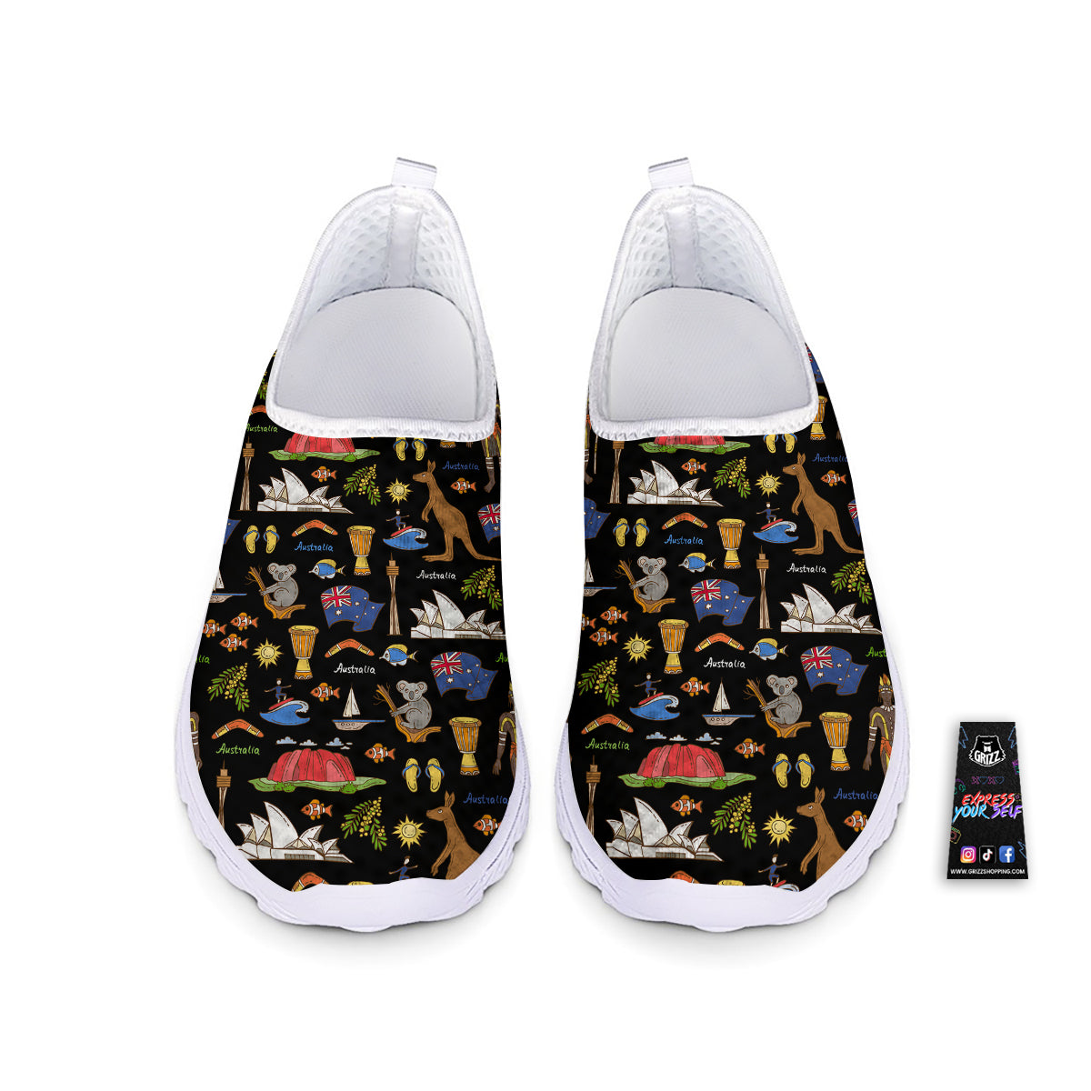Australia Theme Print Pattern Nurse Shoes-grizzshop