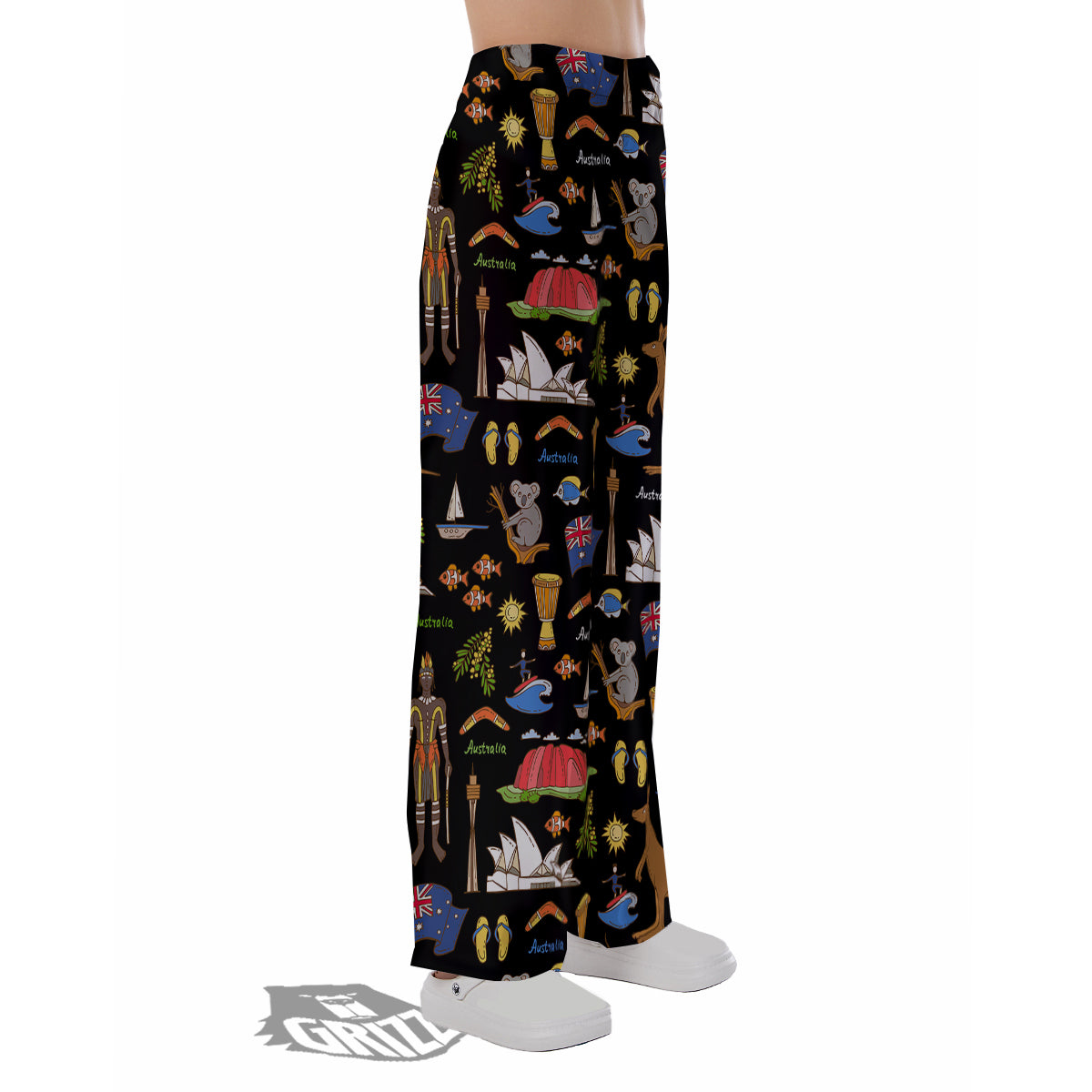 Australia Theme Print Pattern Pajama Pants-grizzshop