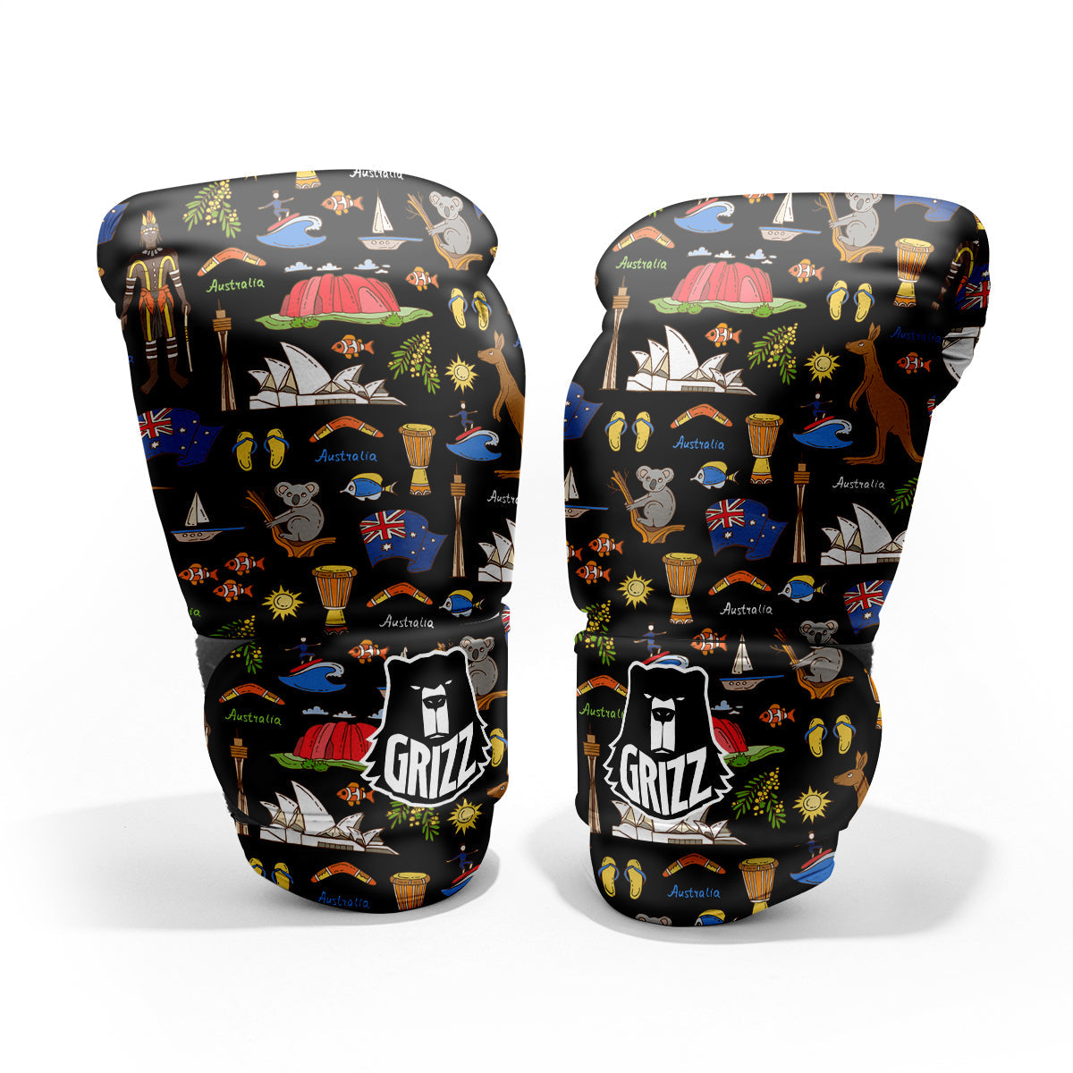 Australia Theme Print Pattern Sparring Gloves-grizzshop