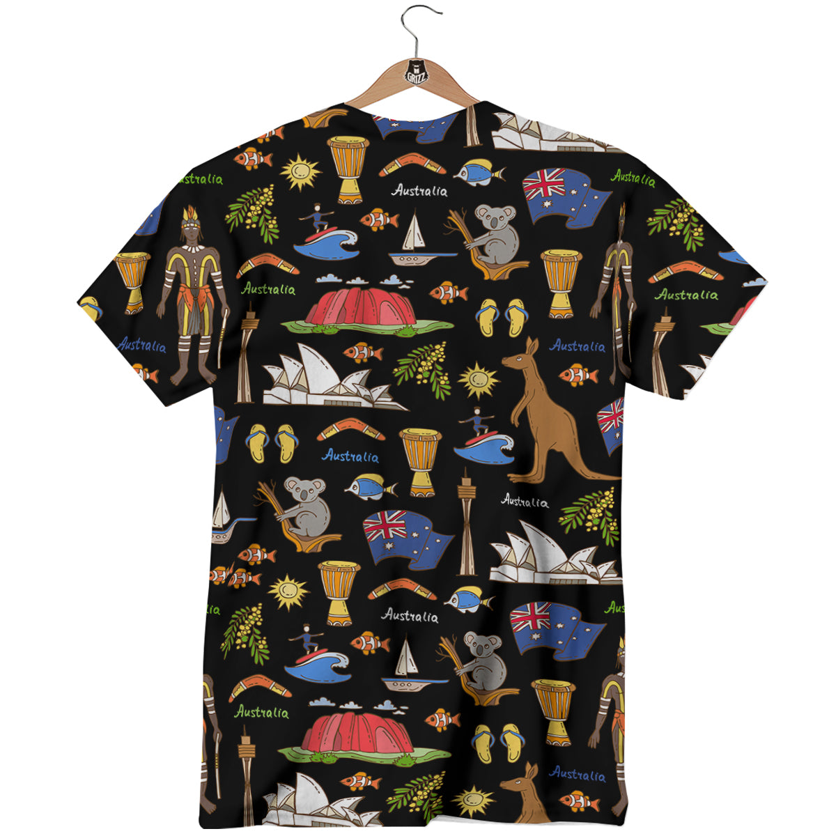 Australia Theme Print Pattern T-Shirt-grizzshop