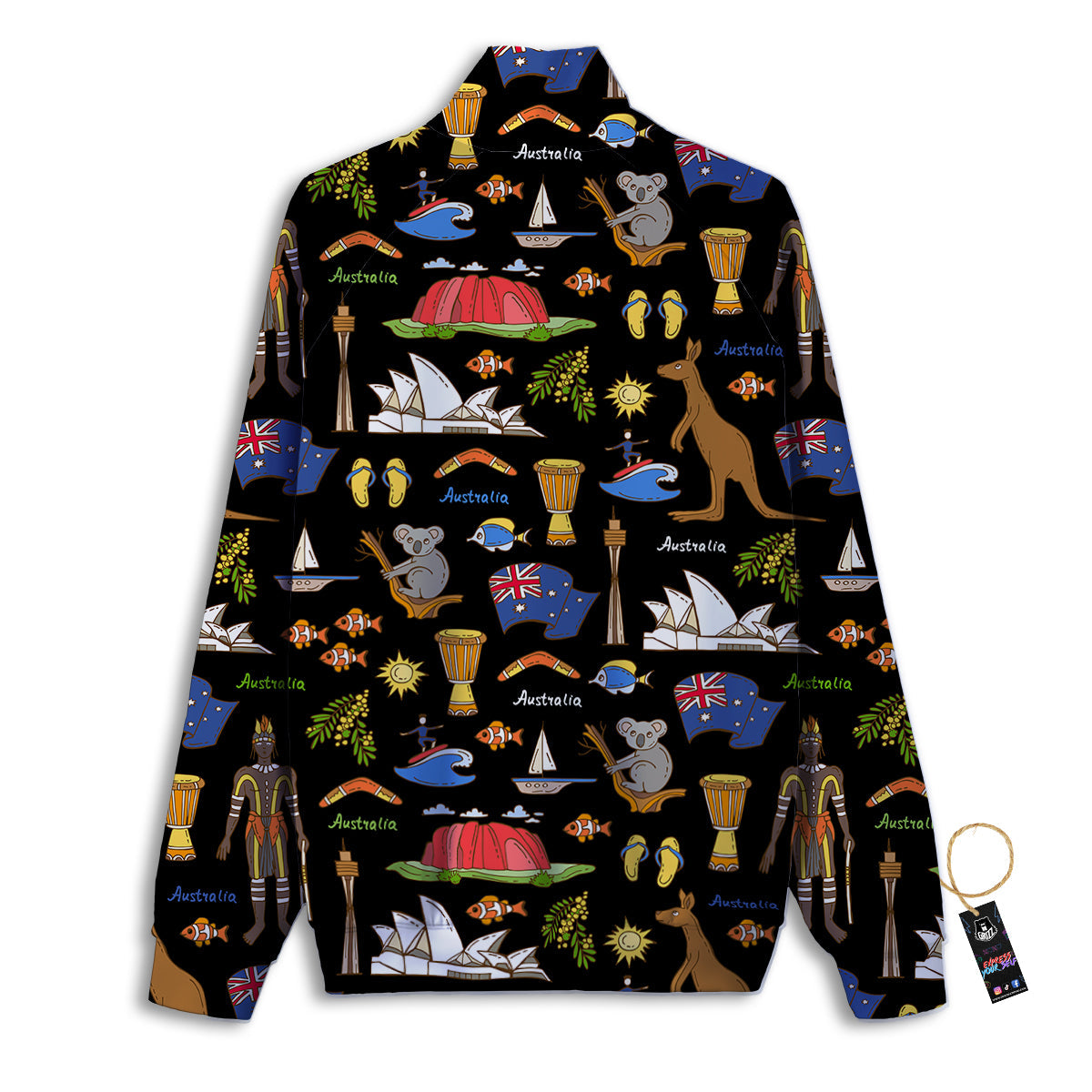 Australia Theme Print Pattern Track Jacket-grizzshop