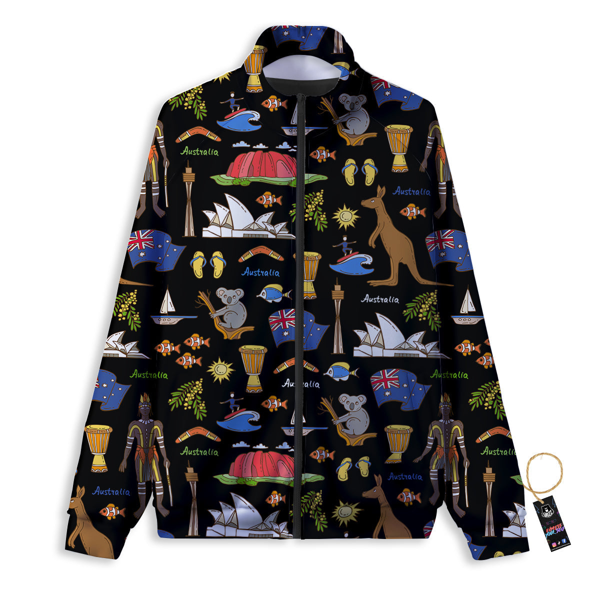 Australia Theme Print Pattern Track Jacket-grizzshop