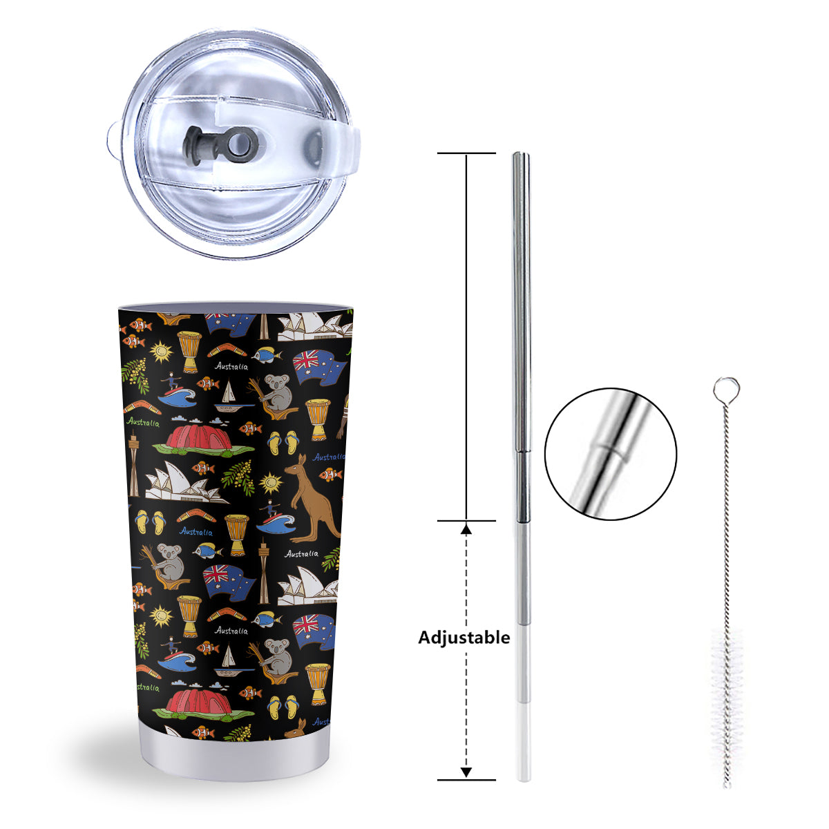 Australia Theme Print Pattern Tumbler-grizzshop