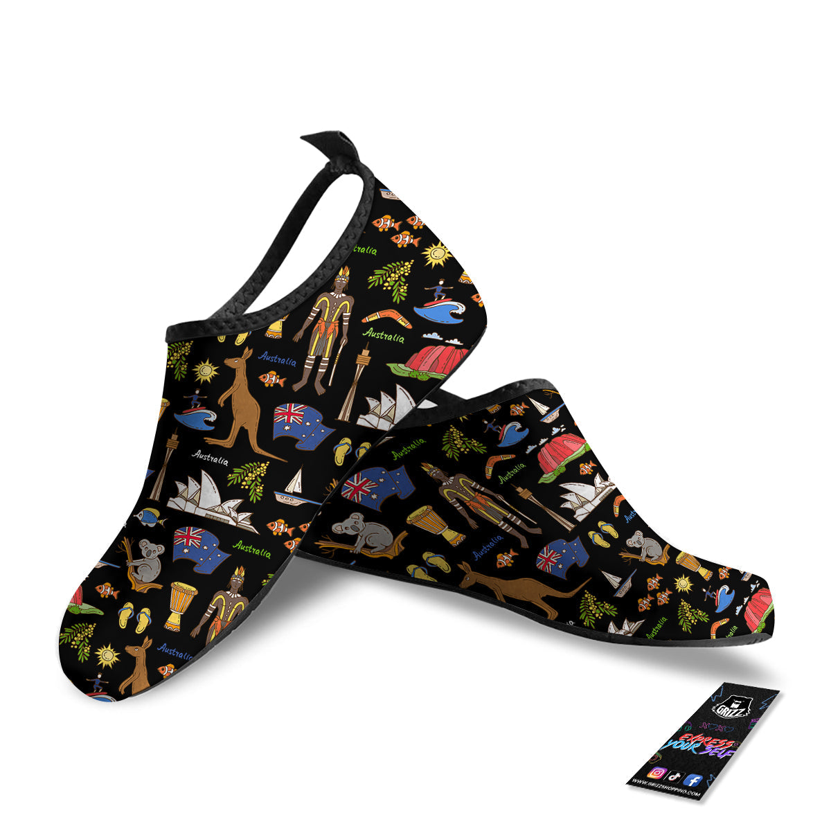 Australia Theme Print Pattern Water Shoes-grizzshop