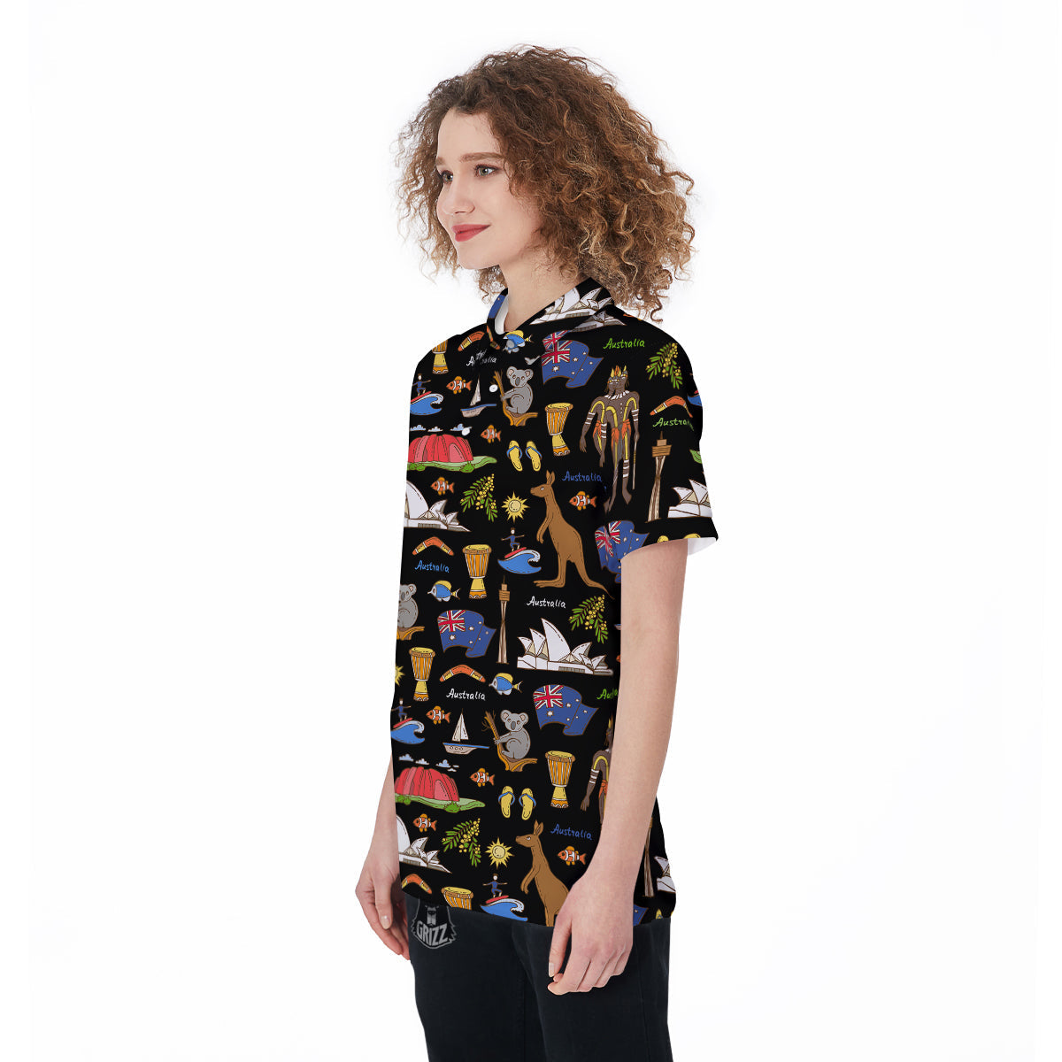 Australia Theme Print Pattern Women's Golf Shirts-grizzshop