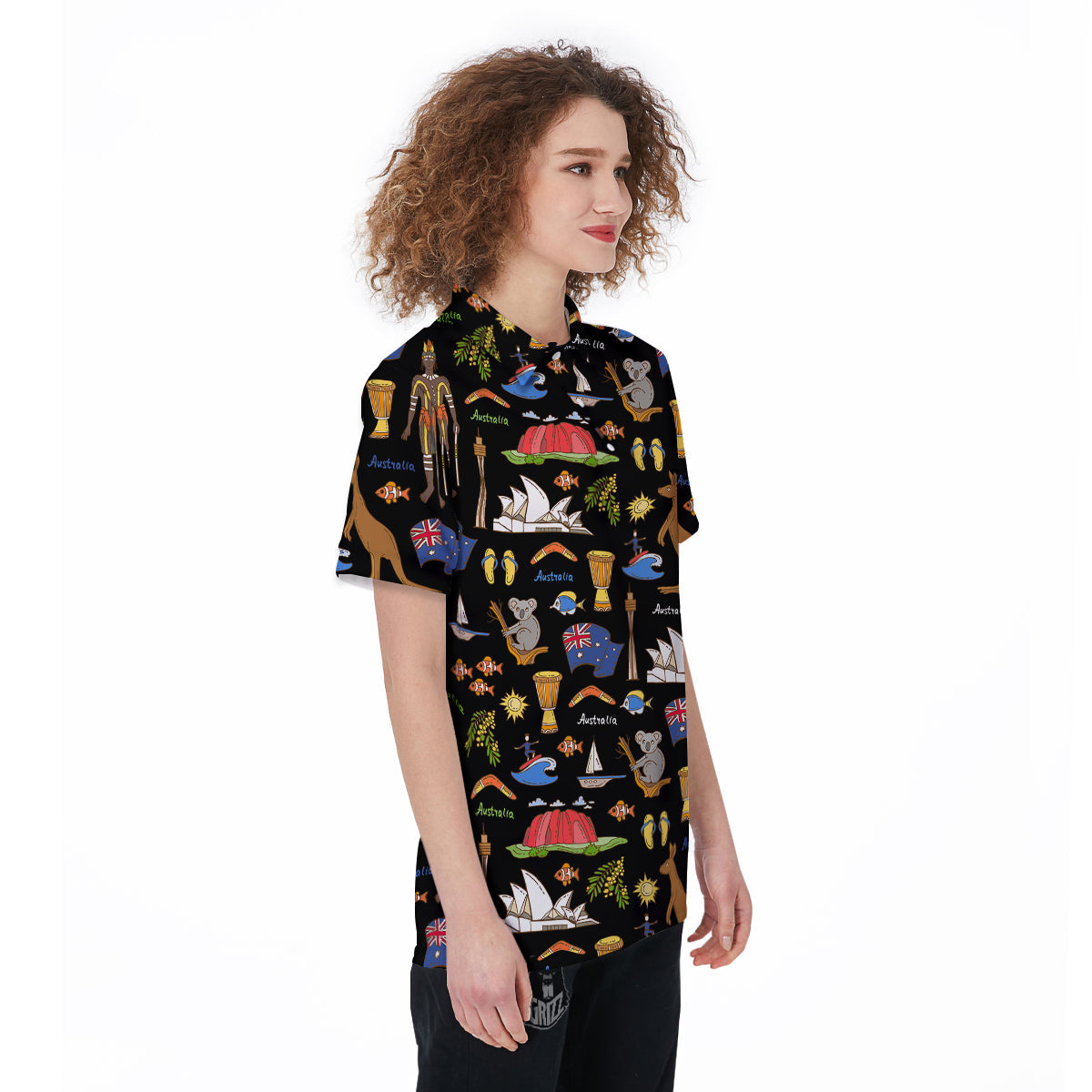 Australia Theme Print Pattern Women's Golf Shirts-grizzshop