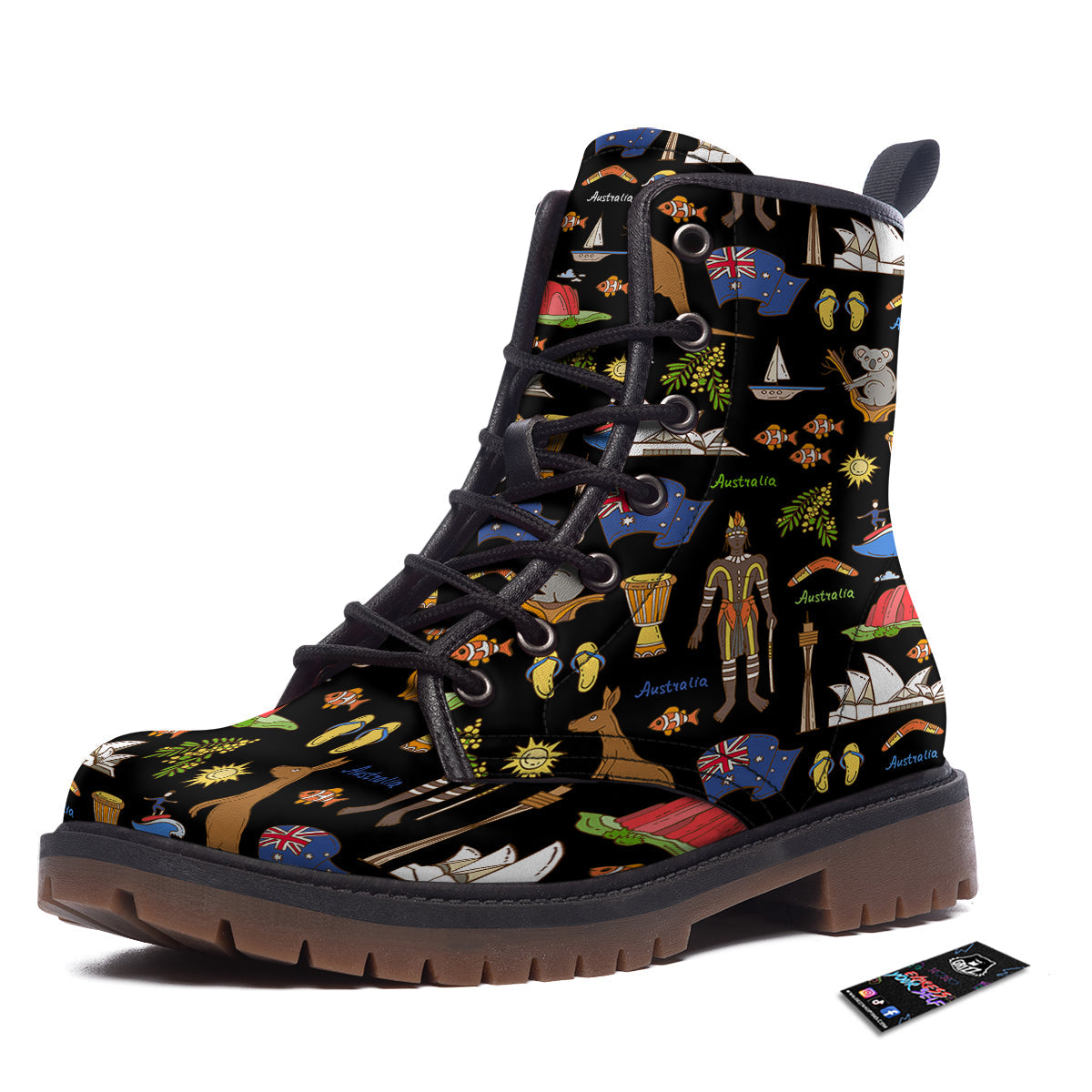 Australia Theme Print Pattern Work Boots-grizzshop