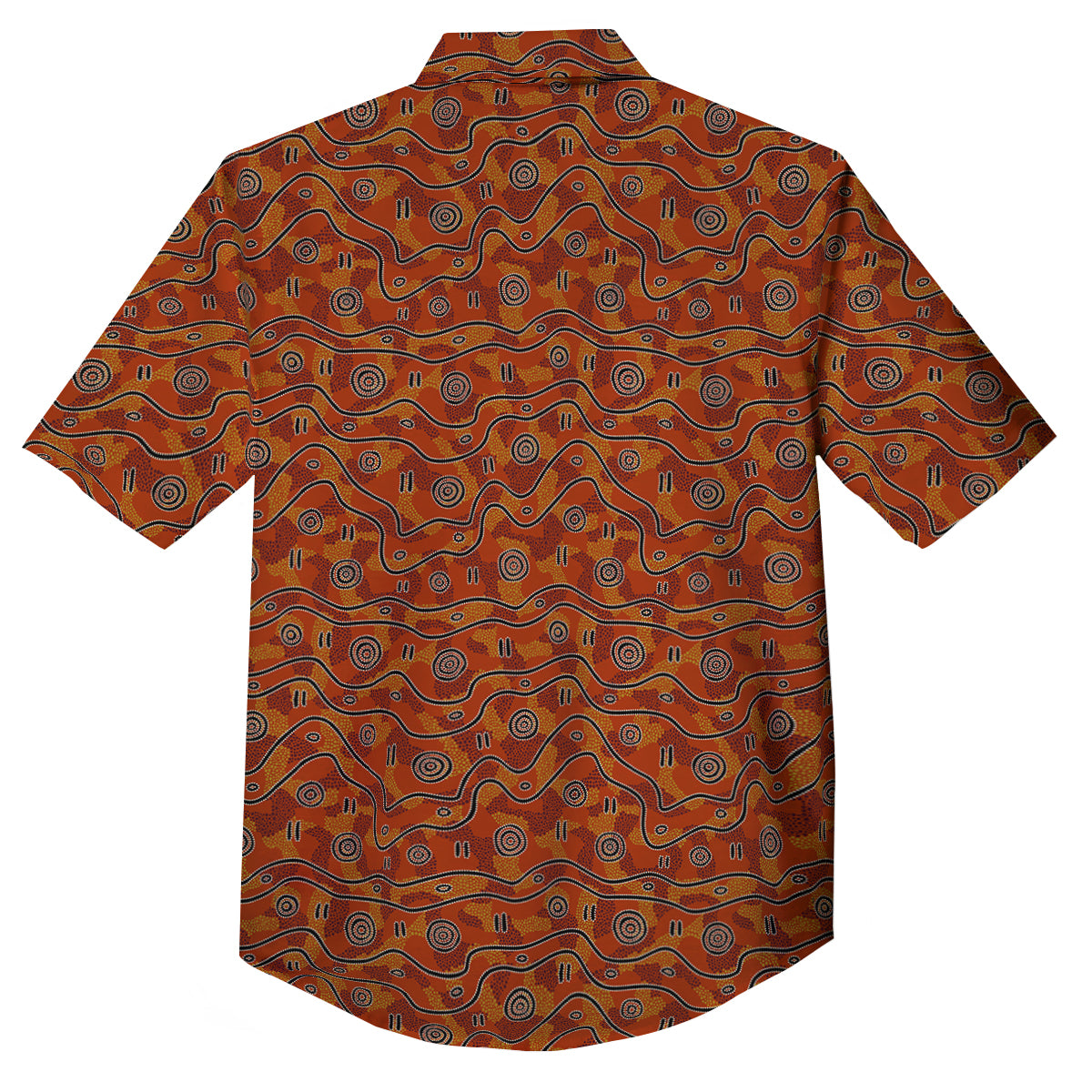 Australian Aboriginal Print Pattern Button Up Shirt-grizzshop