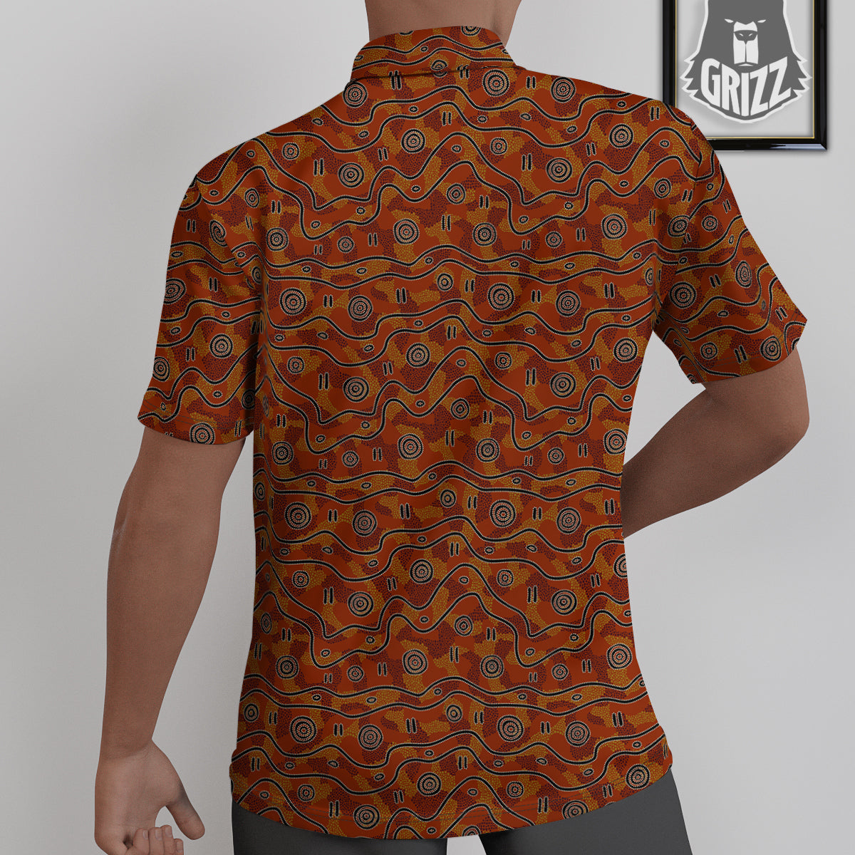 Australian Aboriginal Print Pattern Untucked Shirts-grizzshop