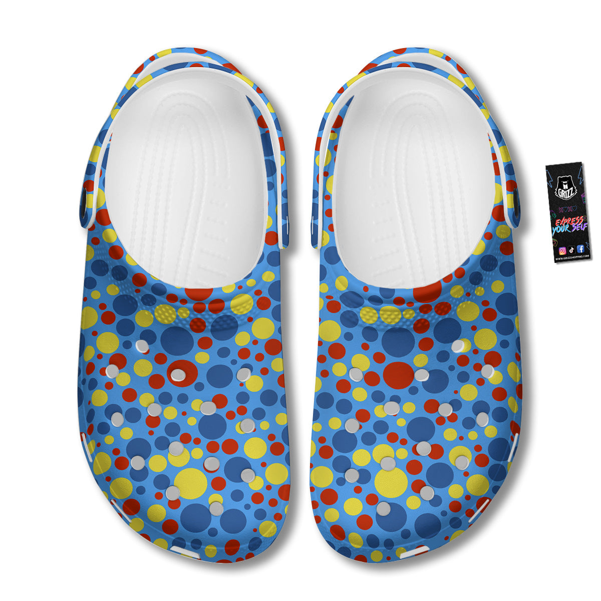 Autism Awareness Dots Color Print Pattern Clog-grizzshop