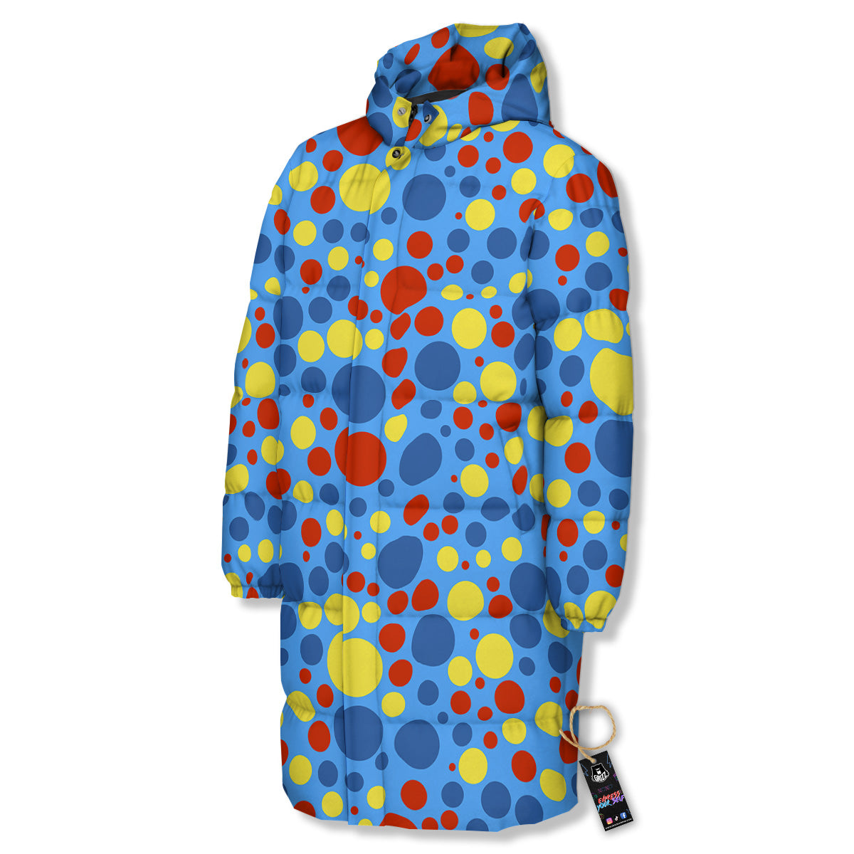 Autism Awareness Dots Color Print Pattern Long Down Jacket-grizzshop