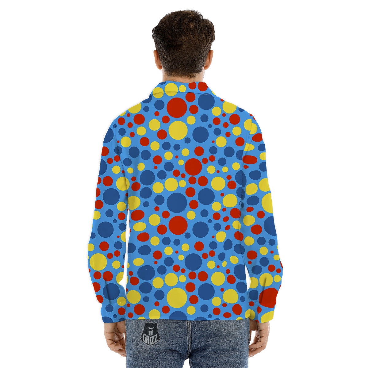 Autism Awareness Dots Color Print Pattern Men's Dress Shirts-grizzshop