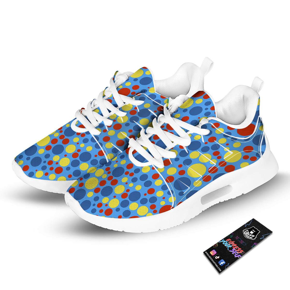 Autism Awareness Dots Color Print Pattern Tennis Shoes-grizzshop