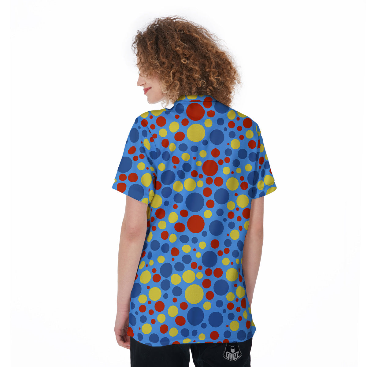 Autism Awareness Dots Color Print Pattern Women's Golf Shirts-grizzshop