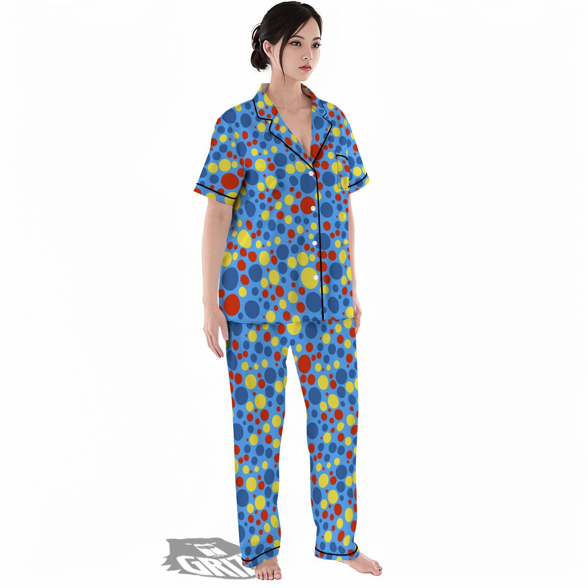Autism Awareness Dots Color Print Pattern Women's Pajamas Set-grizzshop