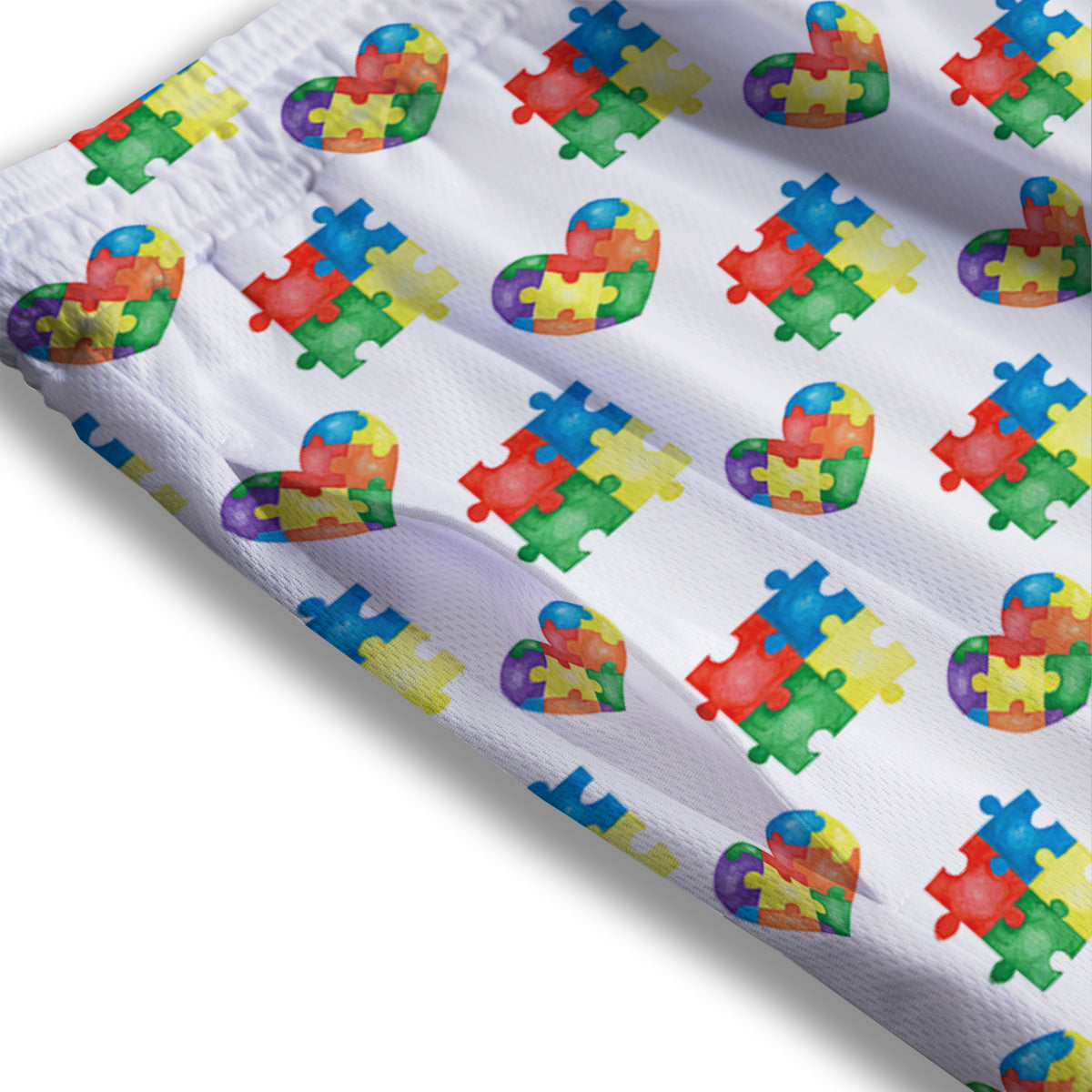 Bohemian Ethnic Teal Print Pattern Mesh Shorts