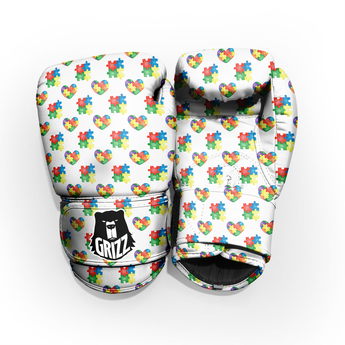 Autism Awareness Heart Print Pattern Pro Boxing Glove