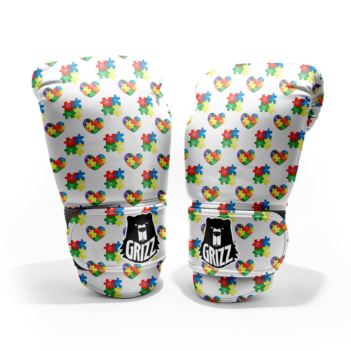 Autism Awareness Heart Print Pattern Pro Boxing Glove