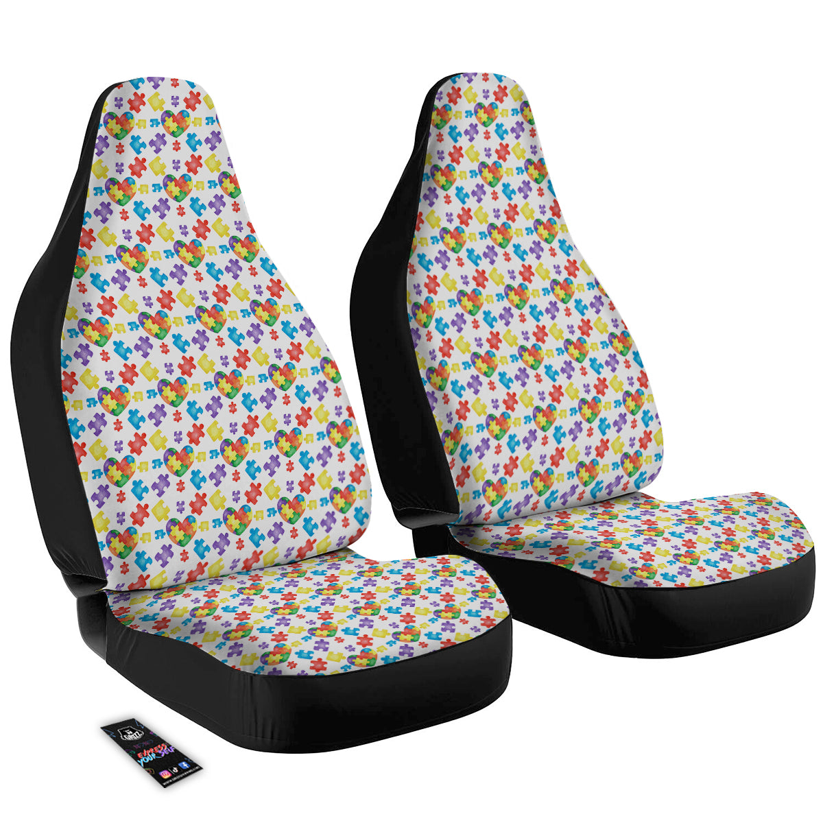 Autism Awareness Print Pattern Car Seat Covers-grizzshop