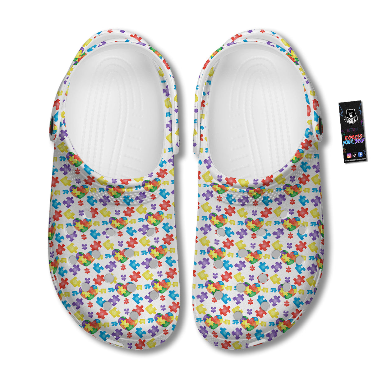 Autism Awareness Print Pattern Clog-grizzshop