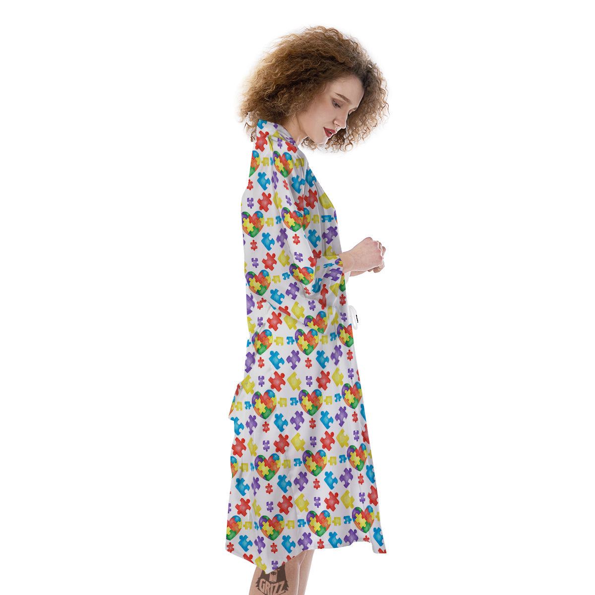 Autism Awareness Print Pattern Kimono-grizzshop