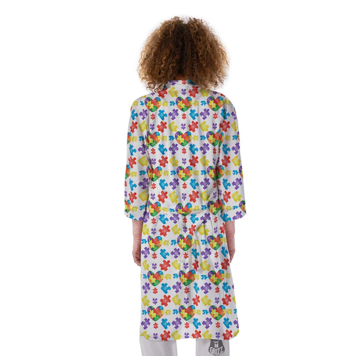 Autism Awareness Print Pattern Kimono-grizzshop