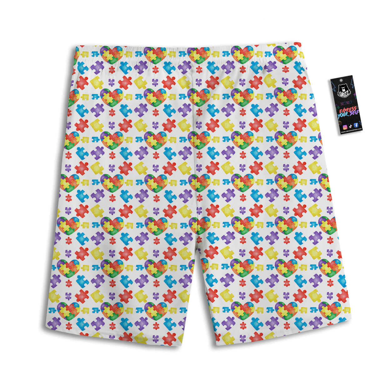 Autism Awareness Print Pattern Men's Athletic Shorts