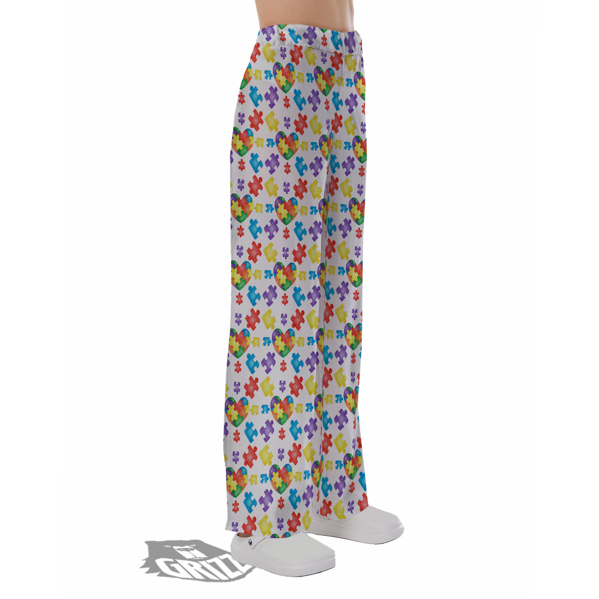 Autism Awareness Print Pattern Pajama Pants-grizzshop