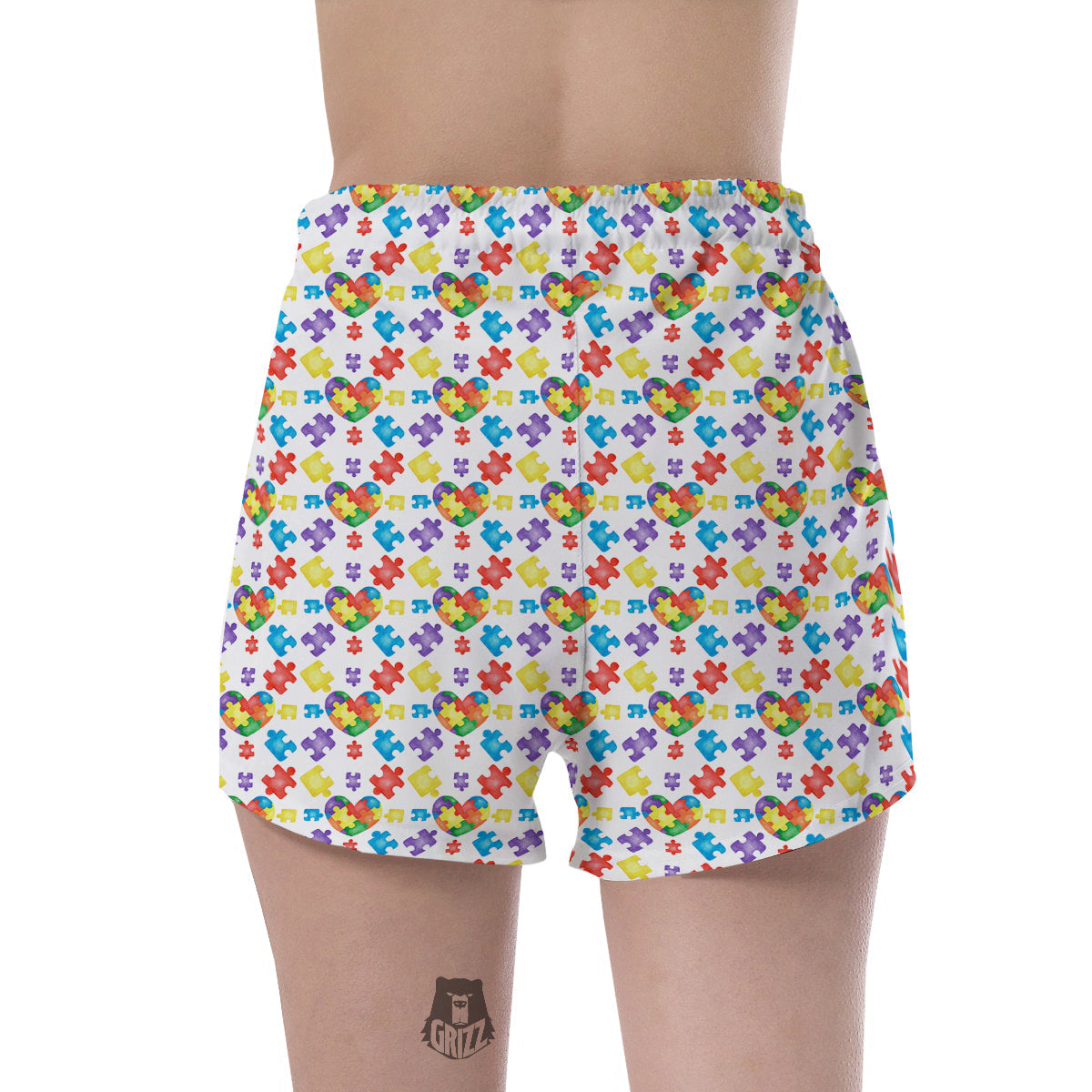 Autism Awareness Print Pattern Women's Shorts-grizzshop