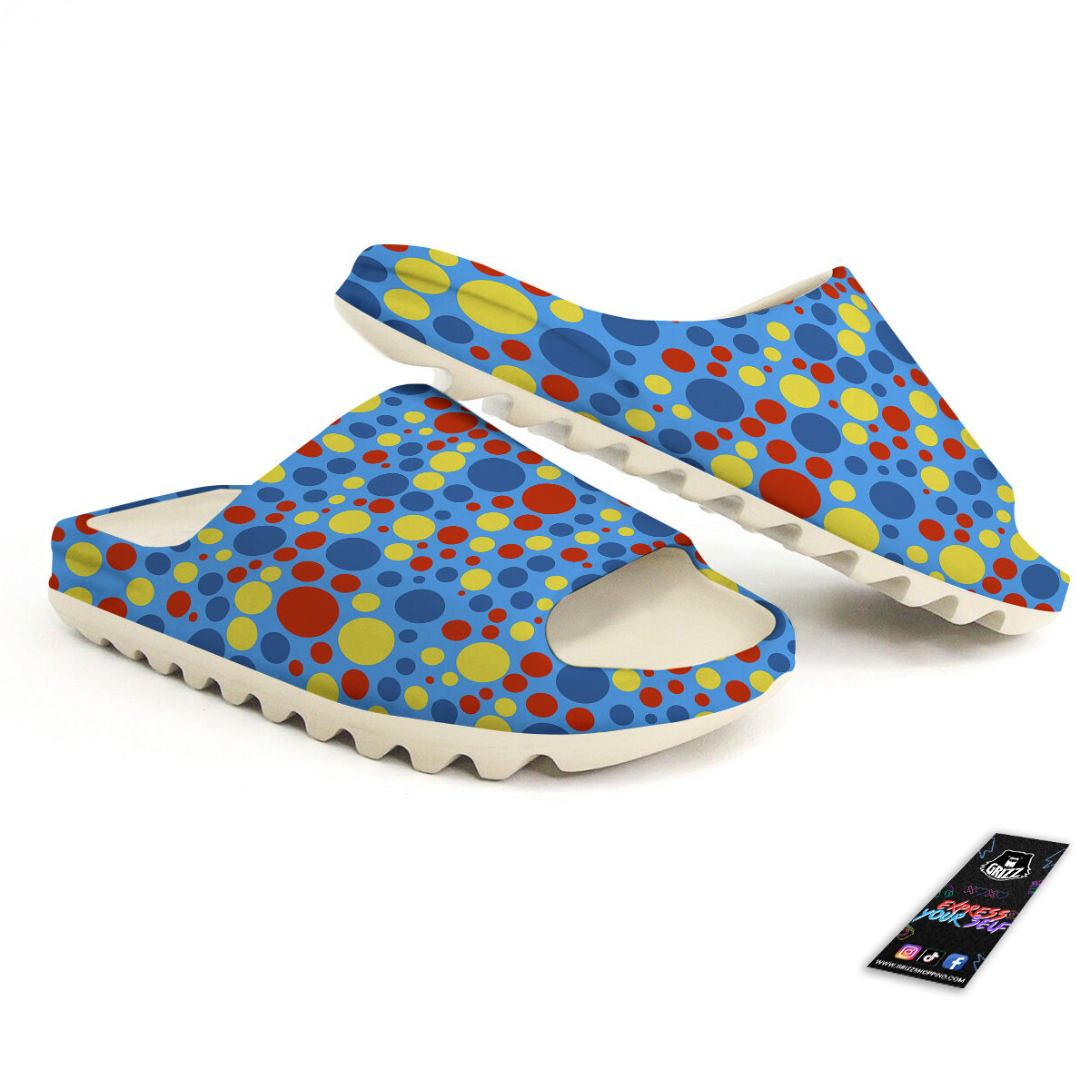 Autism Awareness Dots Color Print Pattern Sandals-grizzshop