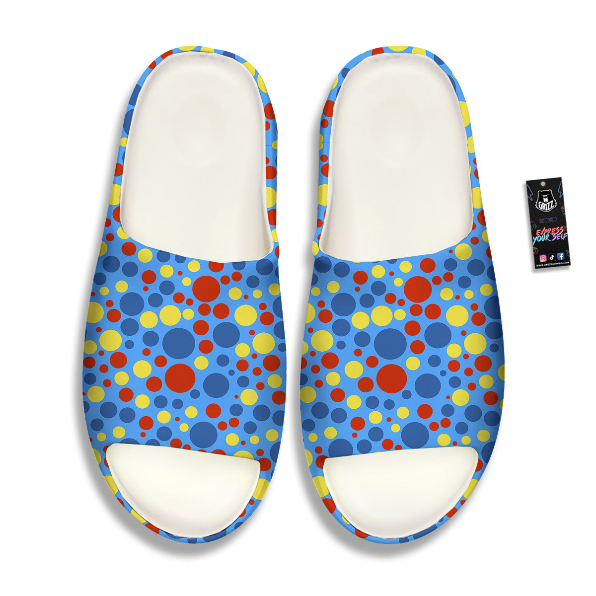 Autism Awareness Dots Color Print Pattern Sandals-grizzshop