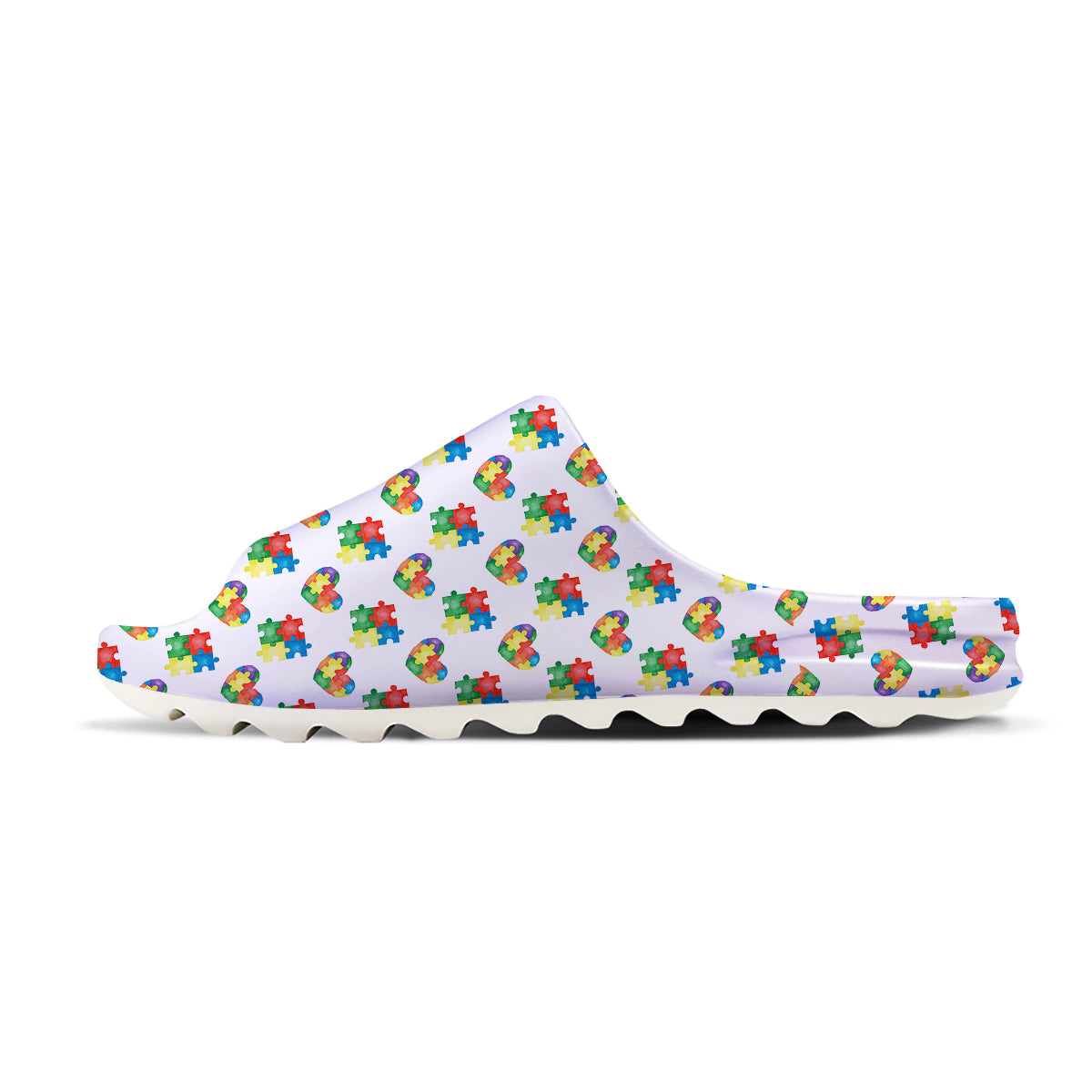 Autism Awareness Heart Print Pattern Sandals-grizzshop