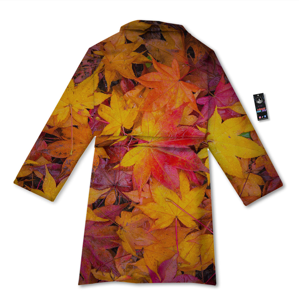 Autumn Leaves Print Bathrobe-grizzshop
