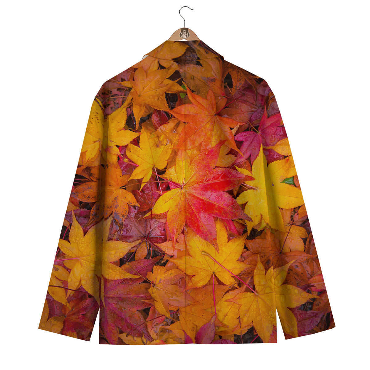 Autumn Leaves Print Men's Blazer-grizzshop