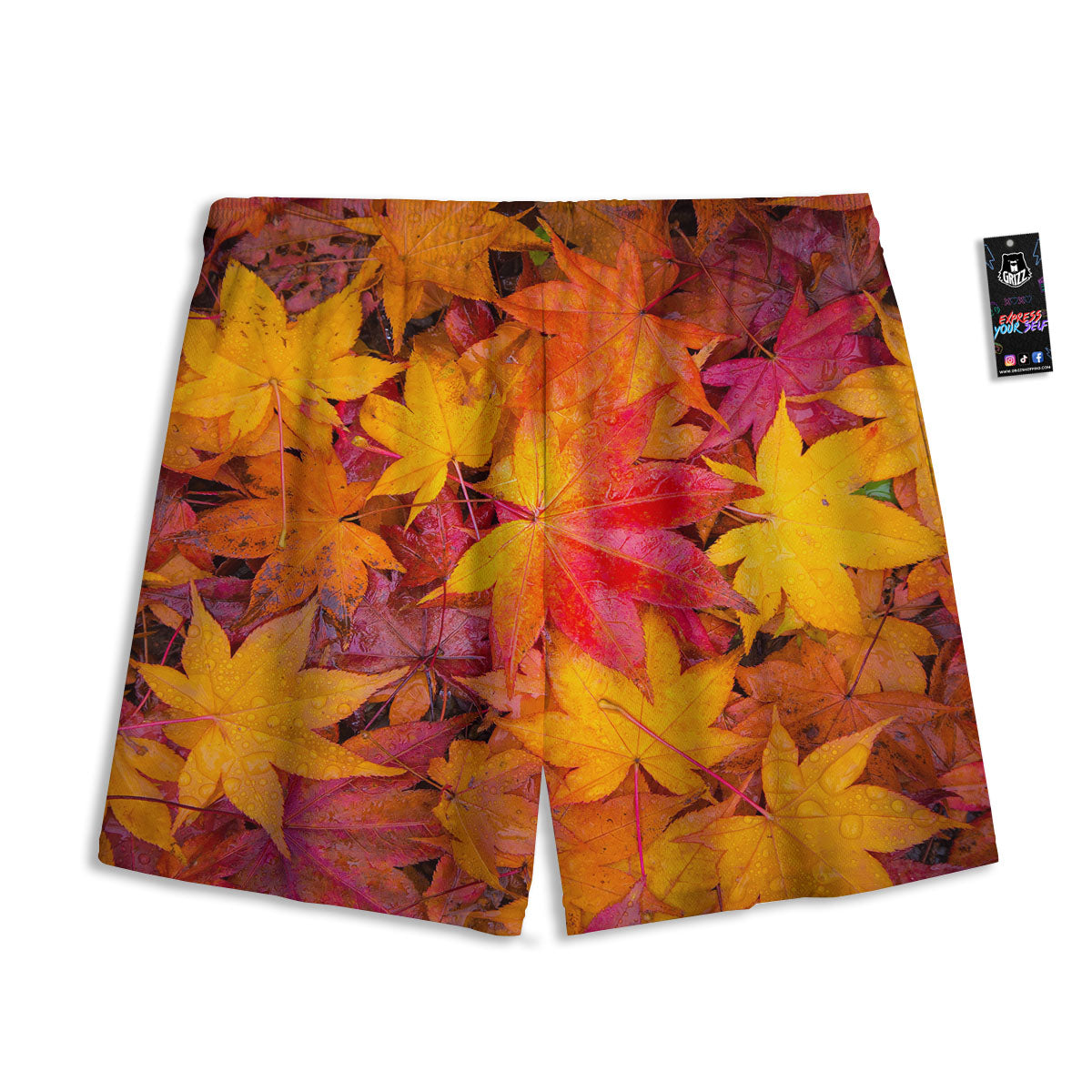 Boho Elephant Gold Cute Print Pattern Mesh Shorts