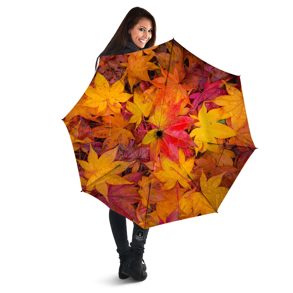 Autumn Leaves Print Umbrella-grizzshop