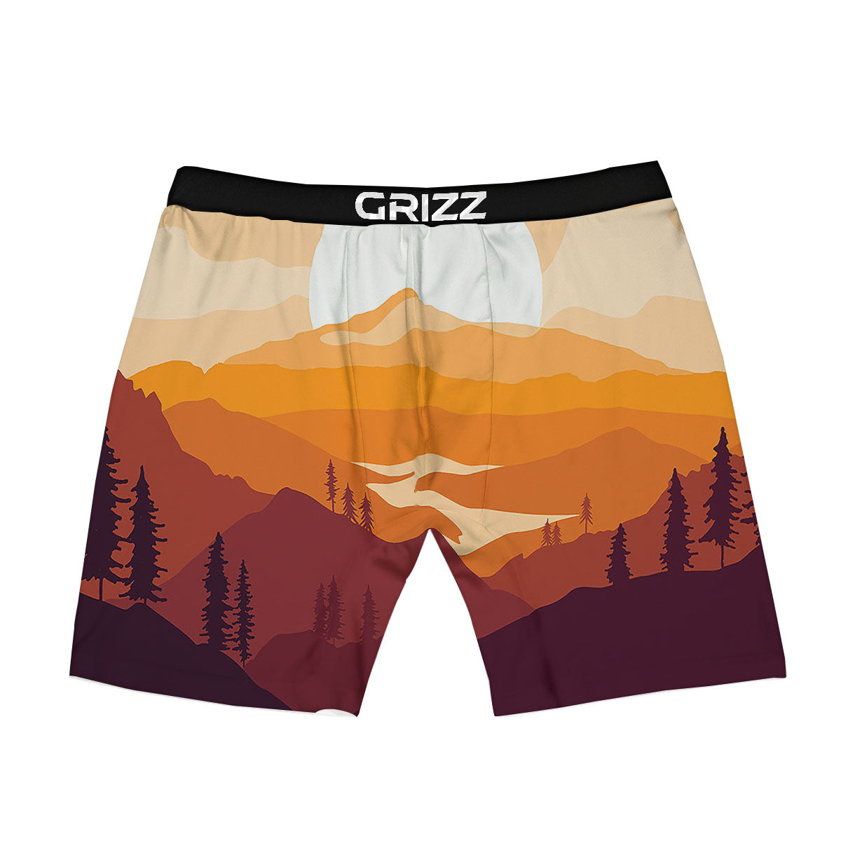 Autumn Mountains Sunset Print Boxer Briefs-grizzshop