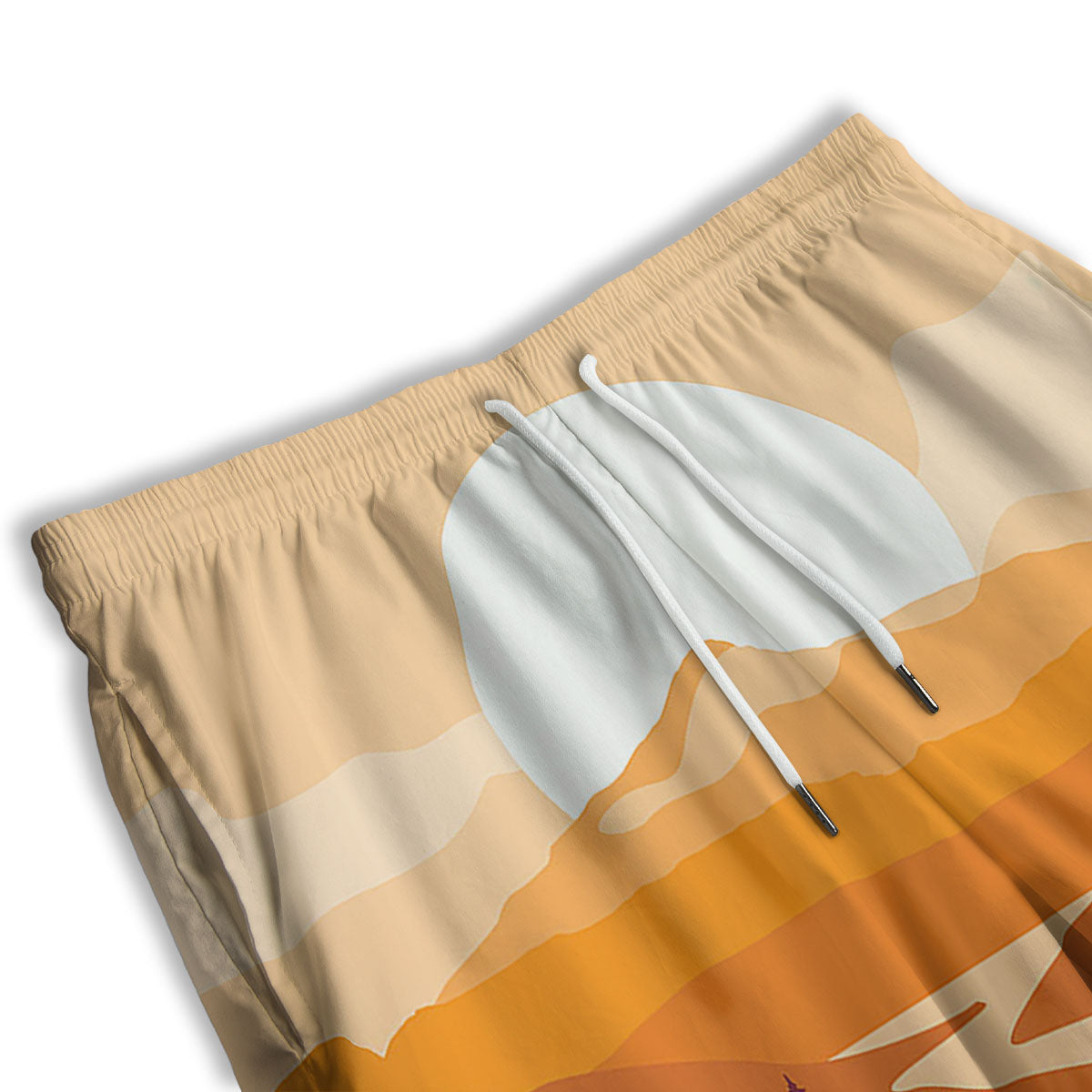 Autumn Mountains Sunset Print Men's Athletic Shorts