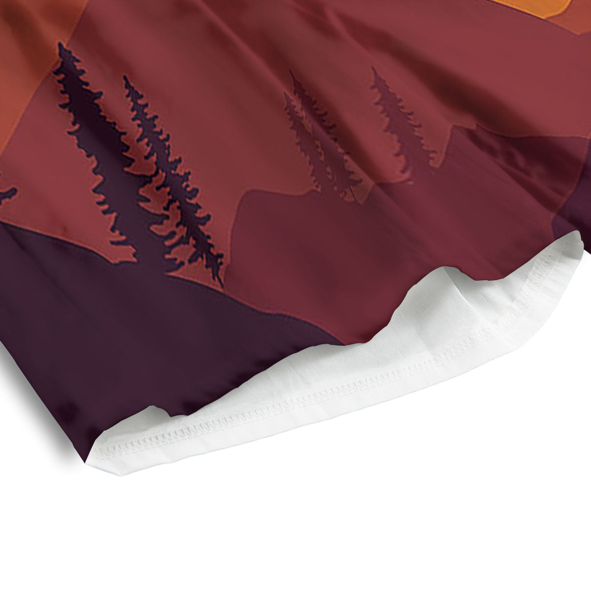 Autumn Mountains Sunset Print Men's Athletic Shorts