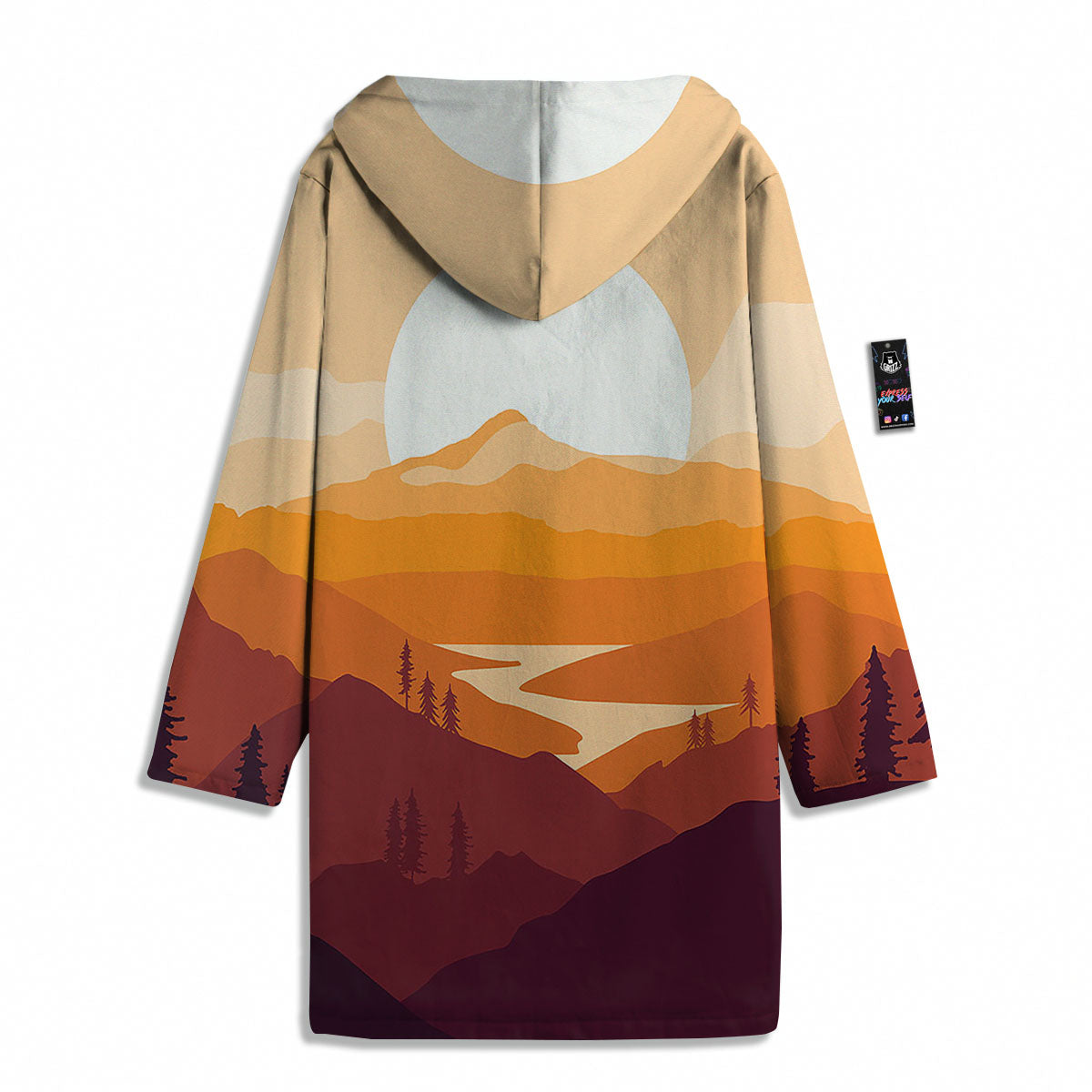 Autumn Mountains Sunset Print Men's Windbreaker Jacket-grizzshop