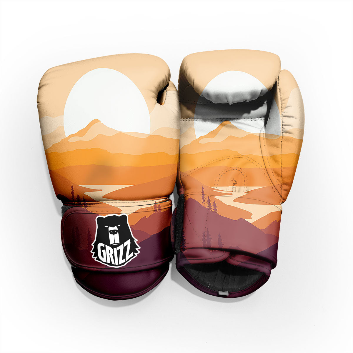 Autumn Mountains Sunset Print Pro Boxing Glove