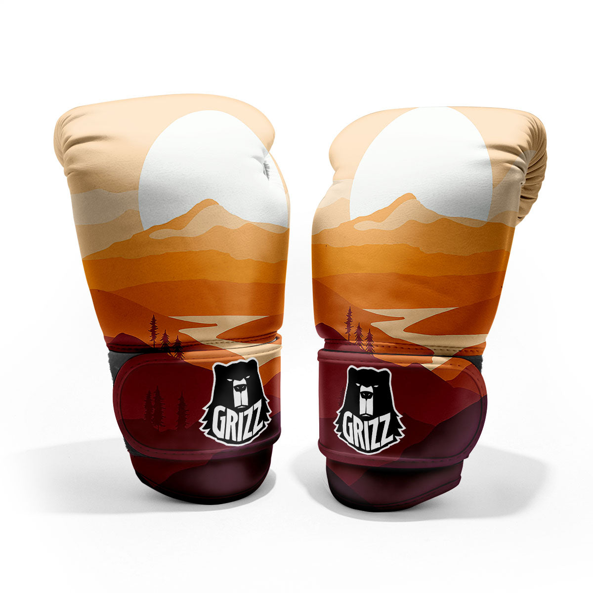 Autumn Mountains Sunset Print Pro Boxing Glove