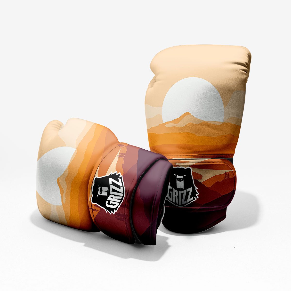 Autumn Mountains Sunset Print Pro Boxing Glove
