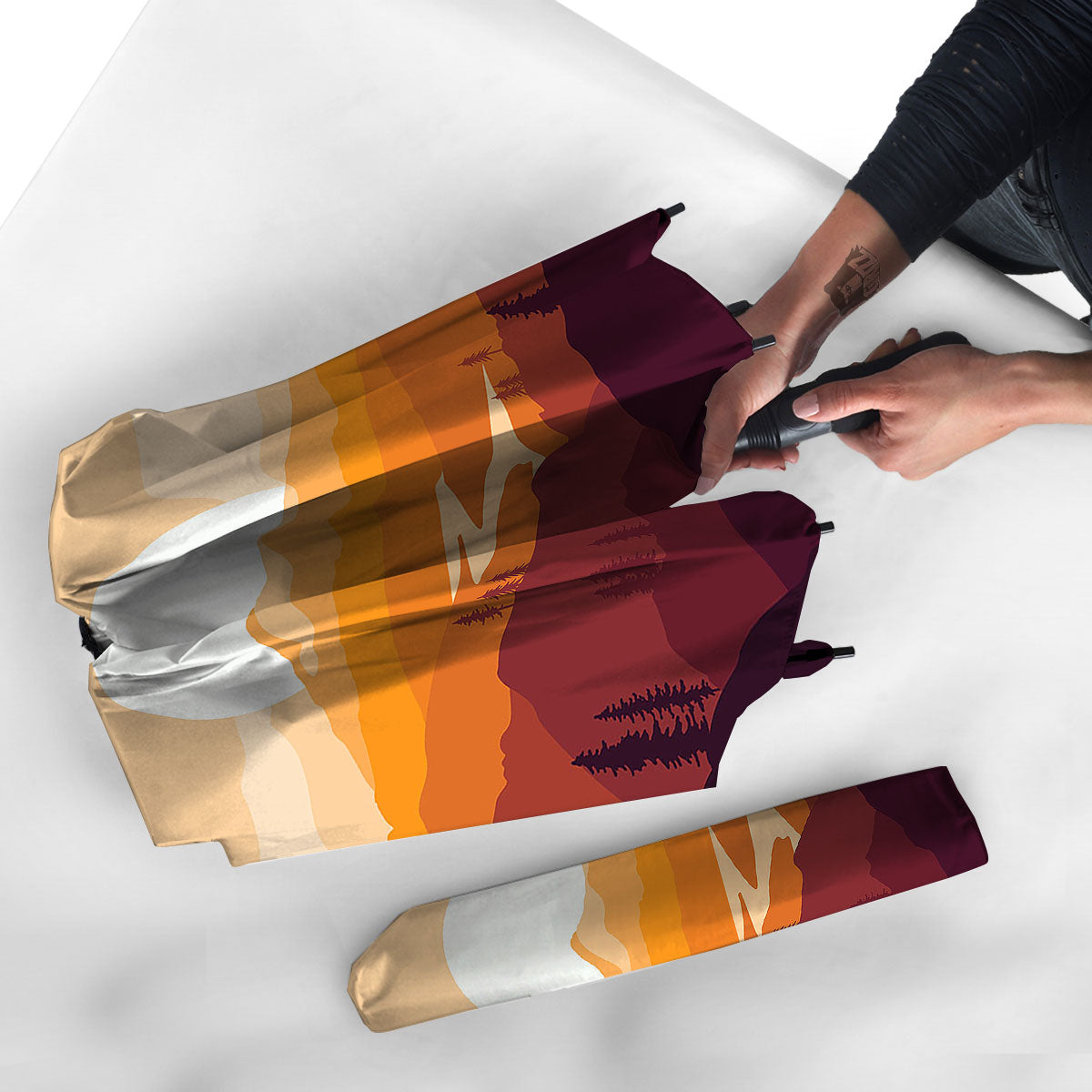 Autumn Mountains Sunset Print Umbrella-grizzshop